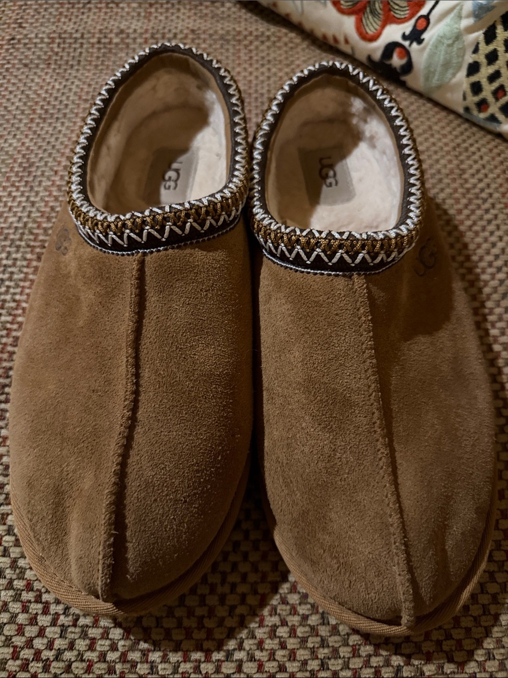 UGG Men’s Tasman Suede Slip-On Loafers in Chestnut Brown